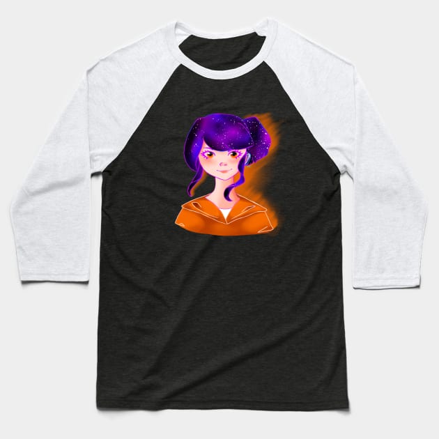 Galaxy girl Baseball T-Shirt by Cloudlie_store